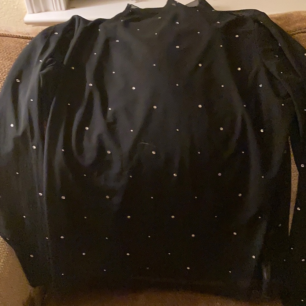 Sheer rhinestone blouse
